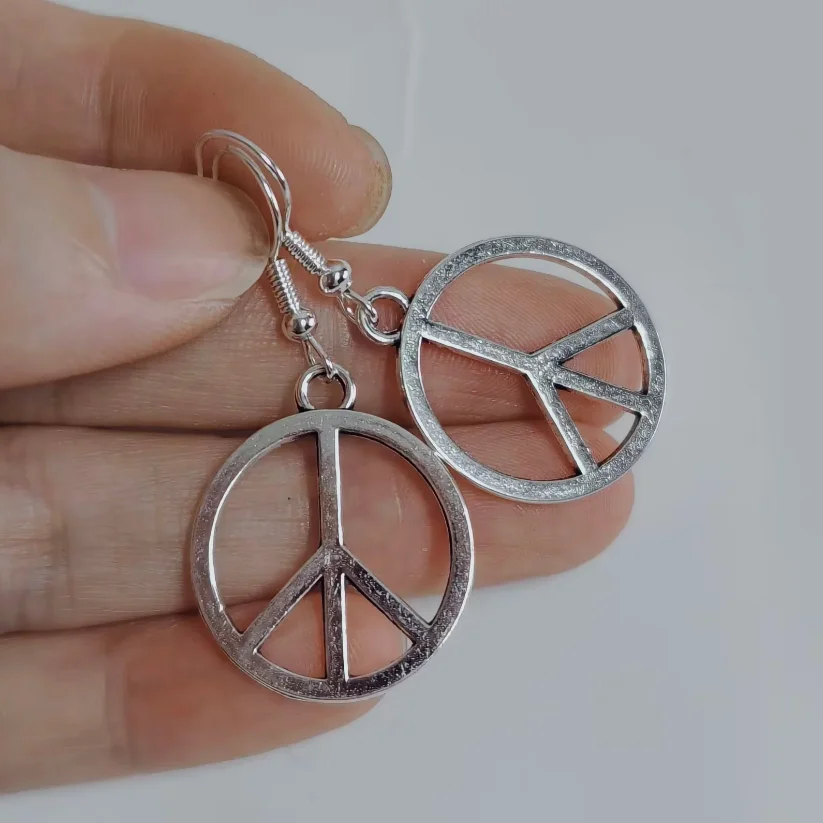 New Fashion Peace sign symbol Hippie Pendant Earrings Jewelry