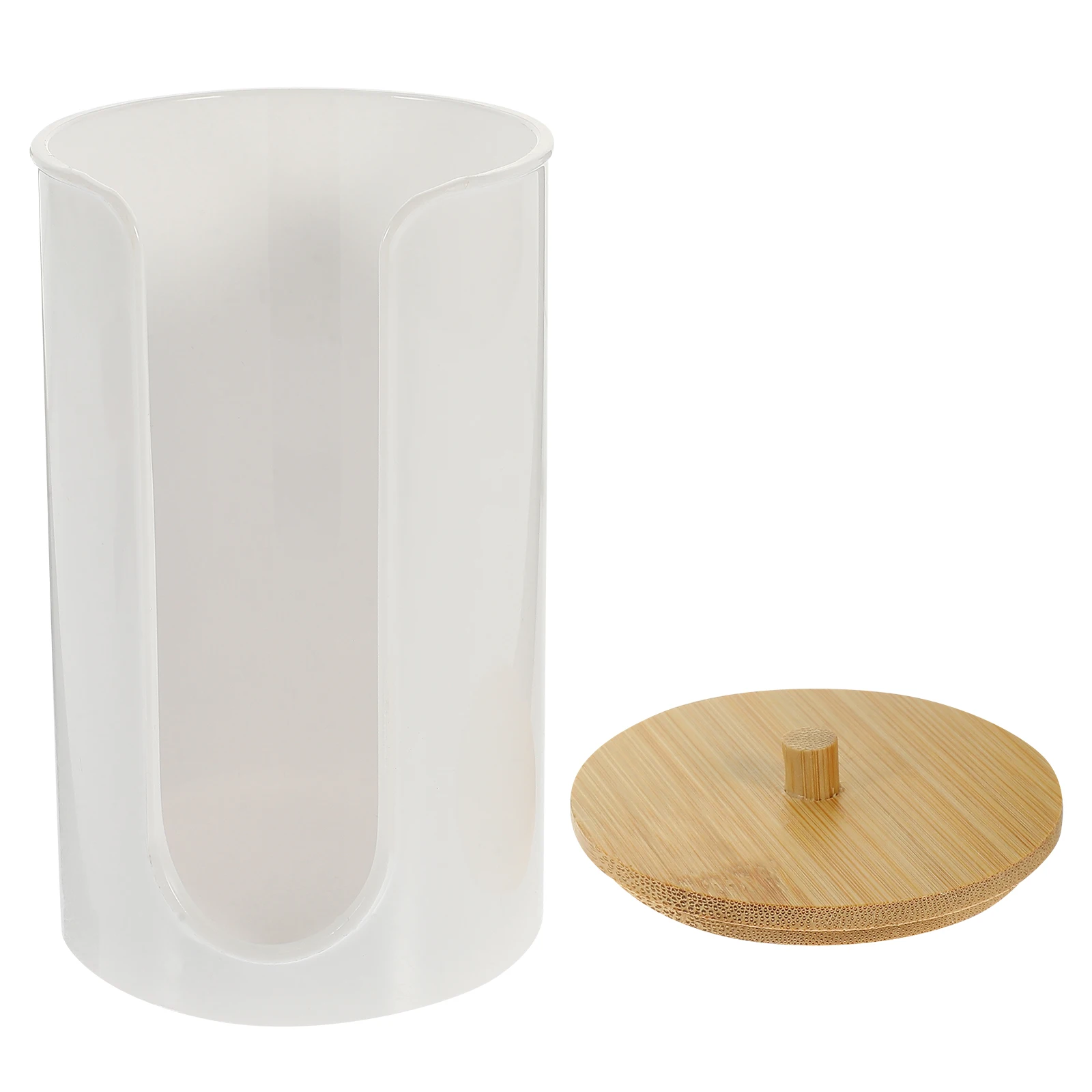 

Bathroom Cup Dispenser Holder Plastic Bamboo Cup Storage Tank Clear Countertop Organizer for Home Hotel Restaurant Use