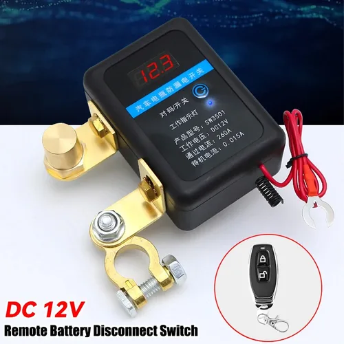 Imagen 2 del producto Interruptor de desconexión de batería remota DC 12V 260A interruptor de apagado de energía automático interruptor de corte de batería remota de coche para coche camión SUV