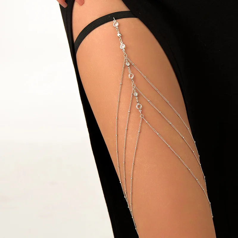 Fashionable Multi-storey Circular Bead String Alloy Leg Chain Sandy Beach Women\'s Body Chain Jewelry