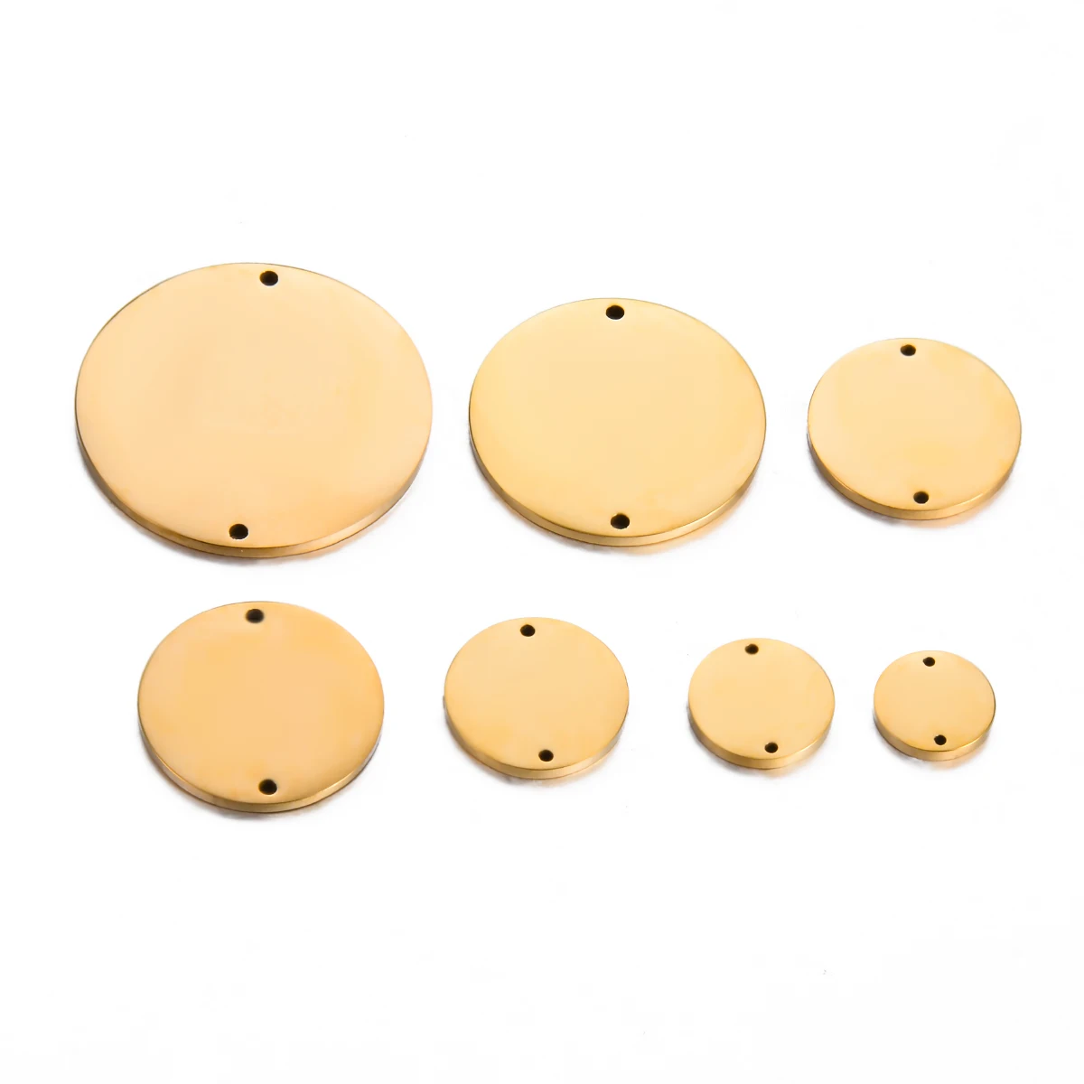 

10Pcs Stainless Steel Round 1.5MM Thcik Mirror Polished Blank Tag With 2 Holes For Diy Necklace Bracelet Jewelry Making Supplies