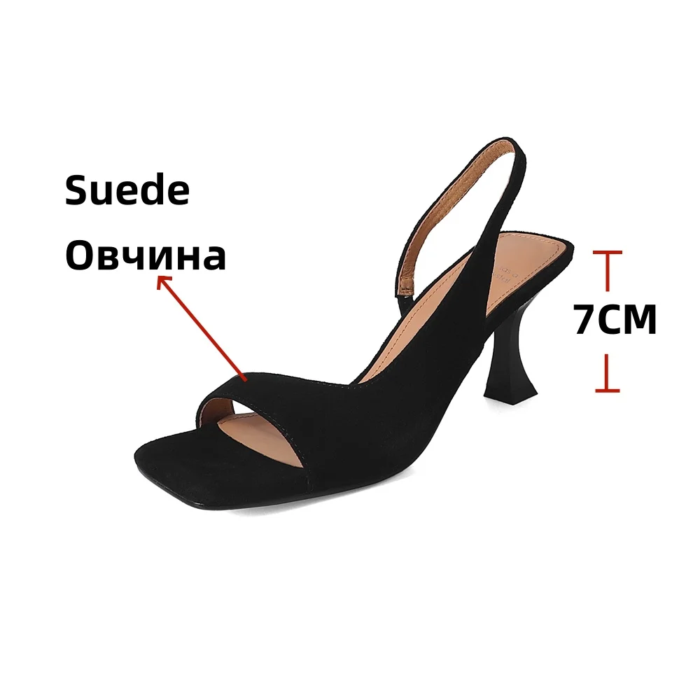 FEDONAS Elegant Women High Heeled Sandals Genuine Leather Sliver Party Wedding Shoes Woman Square Toe Summer Sandals Shoes Pumps