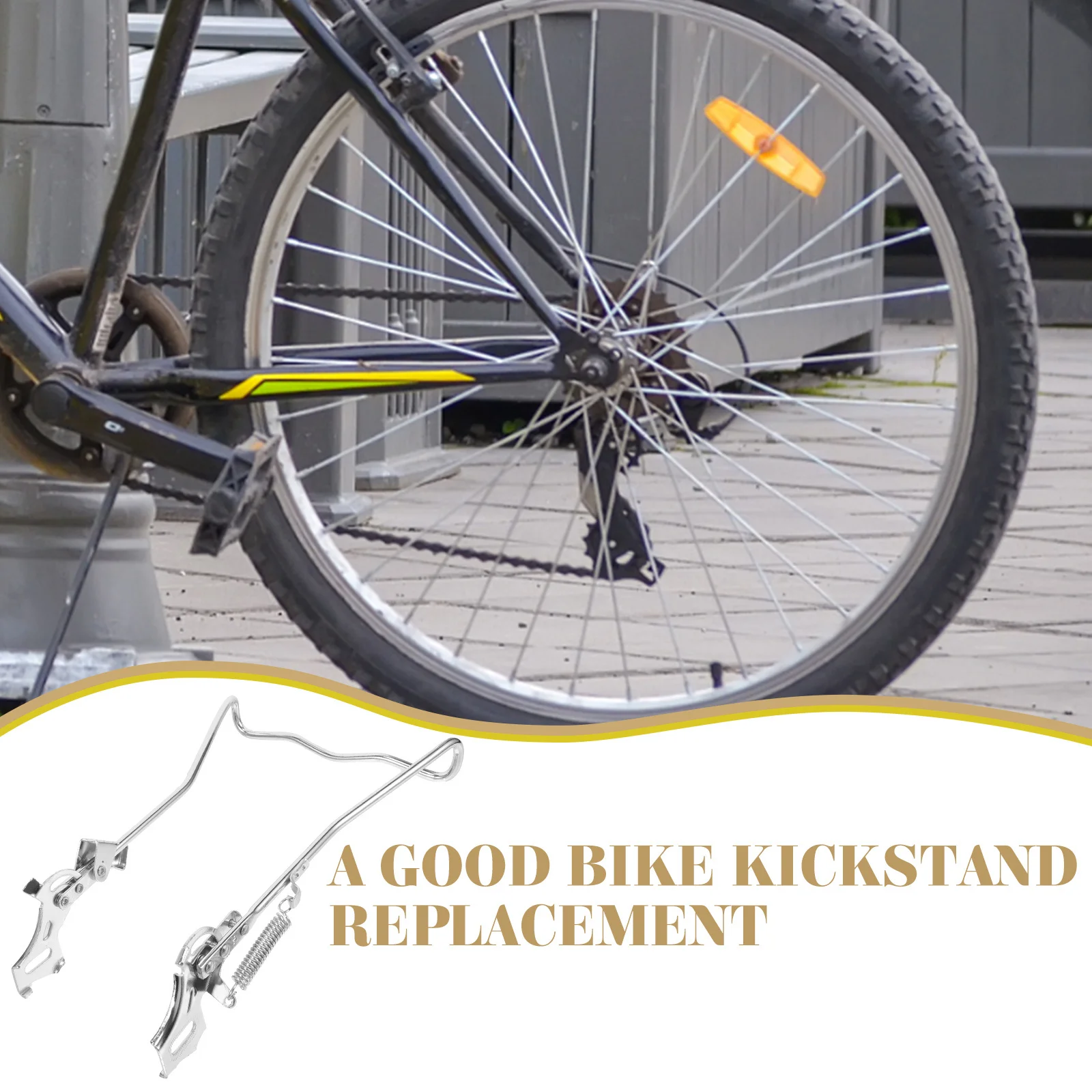 

Heavy Duty Bicycle Kickstand Metal Wear-Resistant Double Stand Non-Slip Adjustable for Mountain Bike Bike Parking Replacement