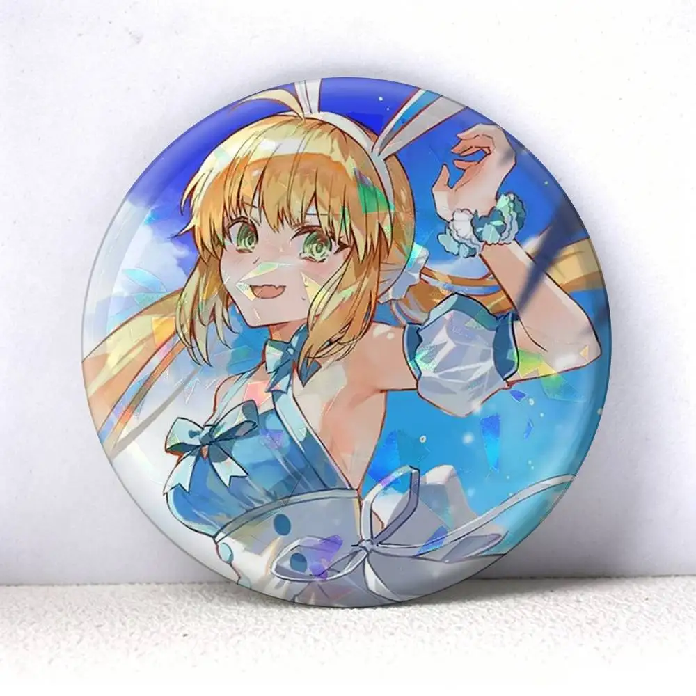 Artoria Caster Fate Grand Order Castoria  75mm 58mm 44mm 25mm Brooch Backpack Hat Pins Accessories Toys Badge