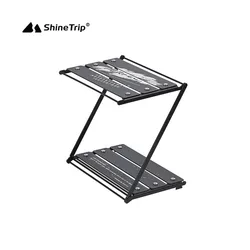 ShineTrip Outdoor Camping pulpit składana półka stopu Aluminium przenośny wielowarstwowy kemping funkcjonalne przechowywanie Z-stół