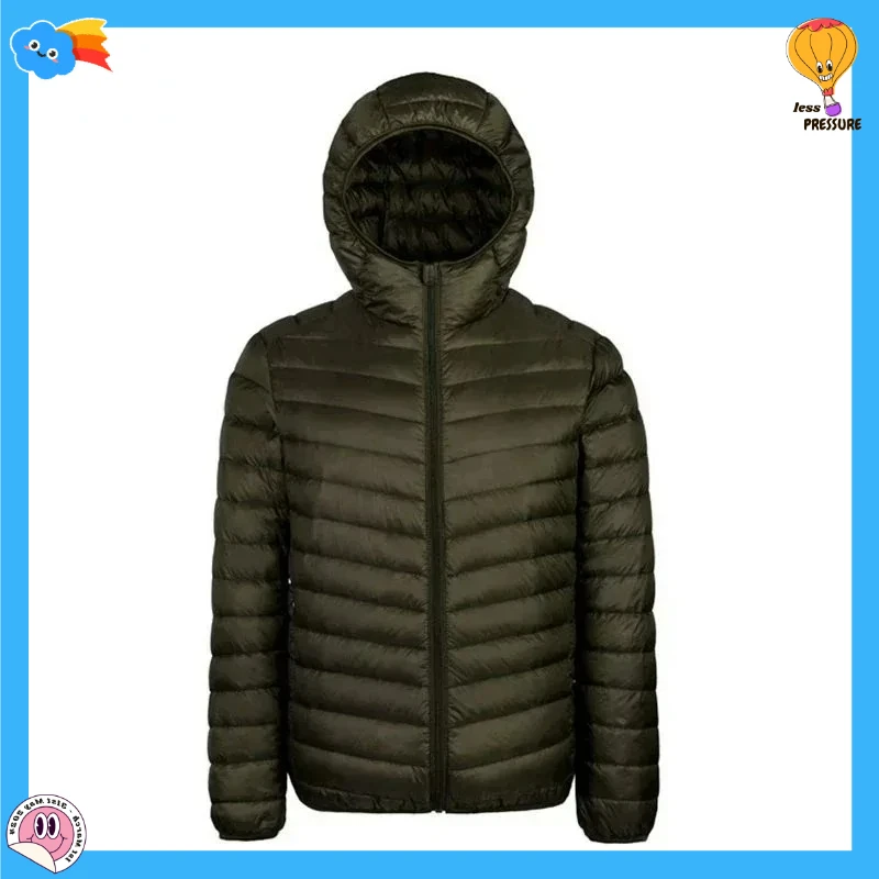 Down Jacket Men's 2026 New 90% White Duck Down Super Light Down Jacket Men's Lightweight Thermal Coat Hooded Feather Coat