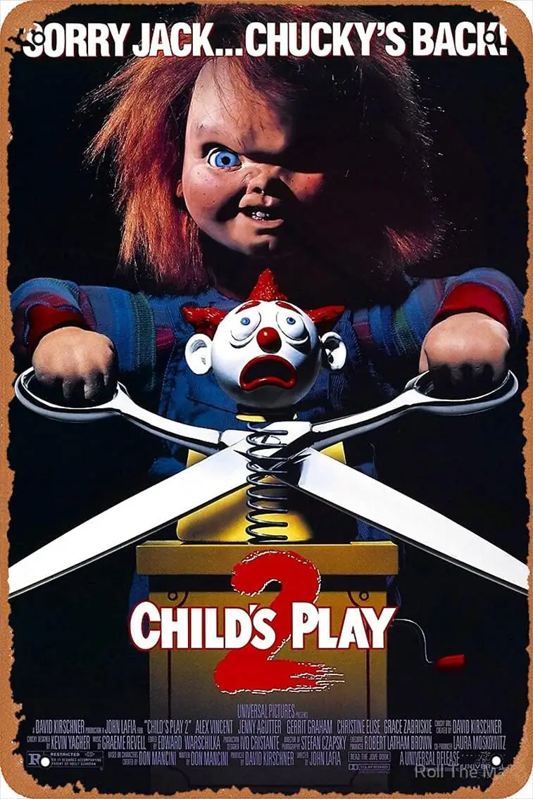 Metal Sign - Chucky 2, Child's Play 2 Movie Tin Poster 12 X 8 Inches