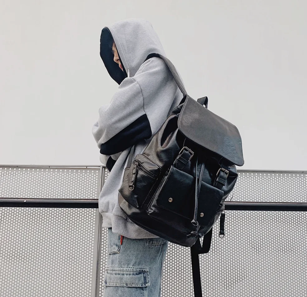 

Новинка 2026: Мужской рюкзак из искусственной кожи в корейском стиле, большой вместимости, в европейском и американском стиле, камуфляжная сумка-рюкзак (мочила)