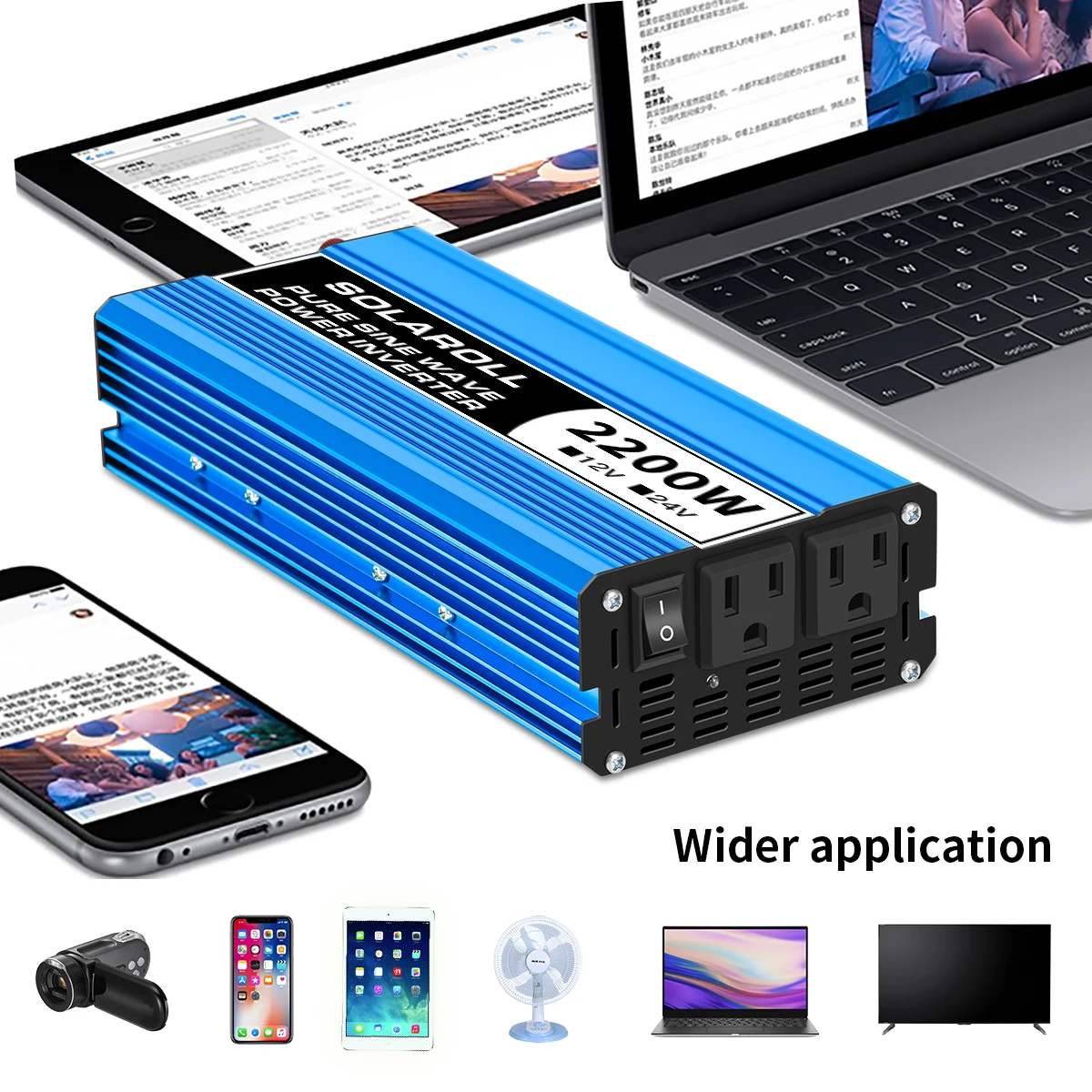 Pure Sine Inverter 3200W DC 12V/24V to AC 110V 60HZ With LCD Digital Display Converter