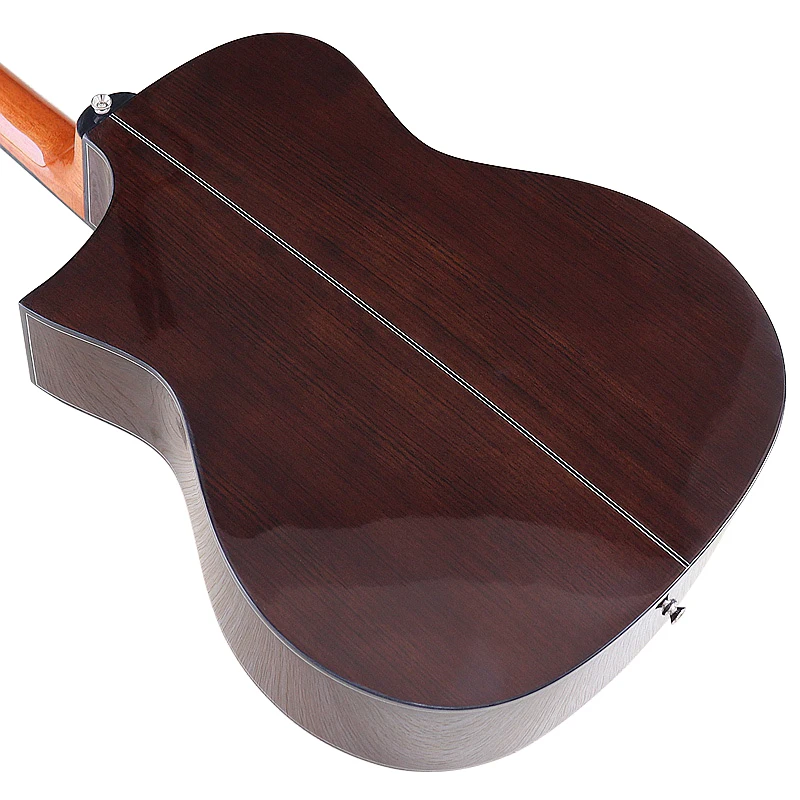 6 String Acoustic Guitar Unique Sound Hole 41 Inch Guitar Solid Spruce Wood High Gloss Folk Guitar Free Bag