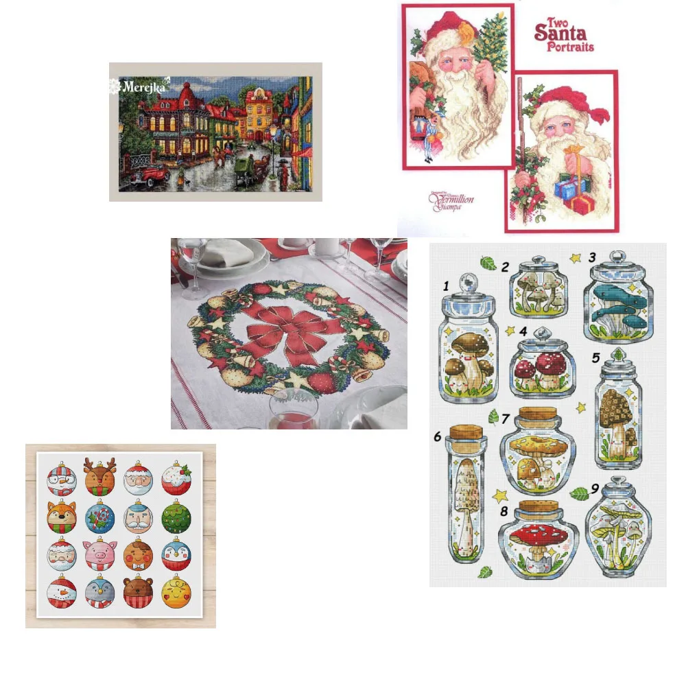 

Высококачественный набор для вышивания крестиком, комплект для вышивания, хлопковые наборы для вышивания, два портрета Санта-Клауса 41-33