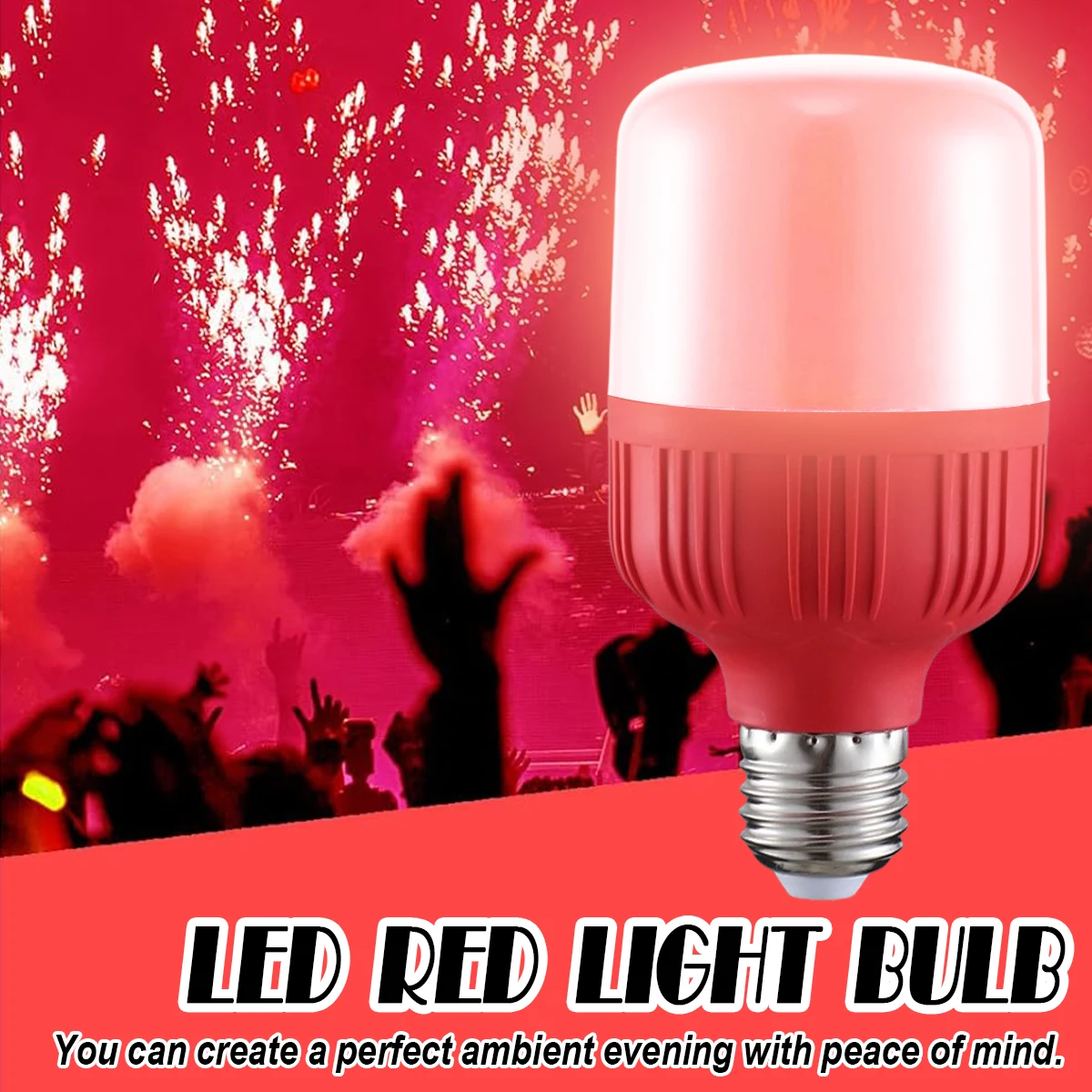 E27 Led Light Bulb Red Lantern Lamp Decoration Decorative Festival Plastic Supper Screw Bulbs 20w/15w/10w/5w Power Holiday 220v