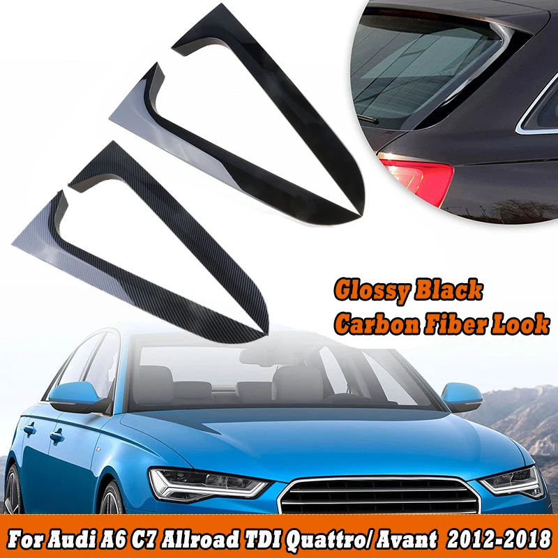 Rear Window Side Spoiler Tail Fin Canards Splitter Fit For Audi A6 C7 Allroad TDI Quattro 2012-2018 Avant  Wagon Car Accessories