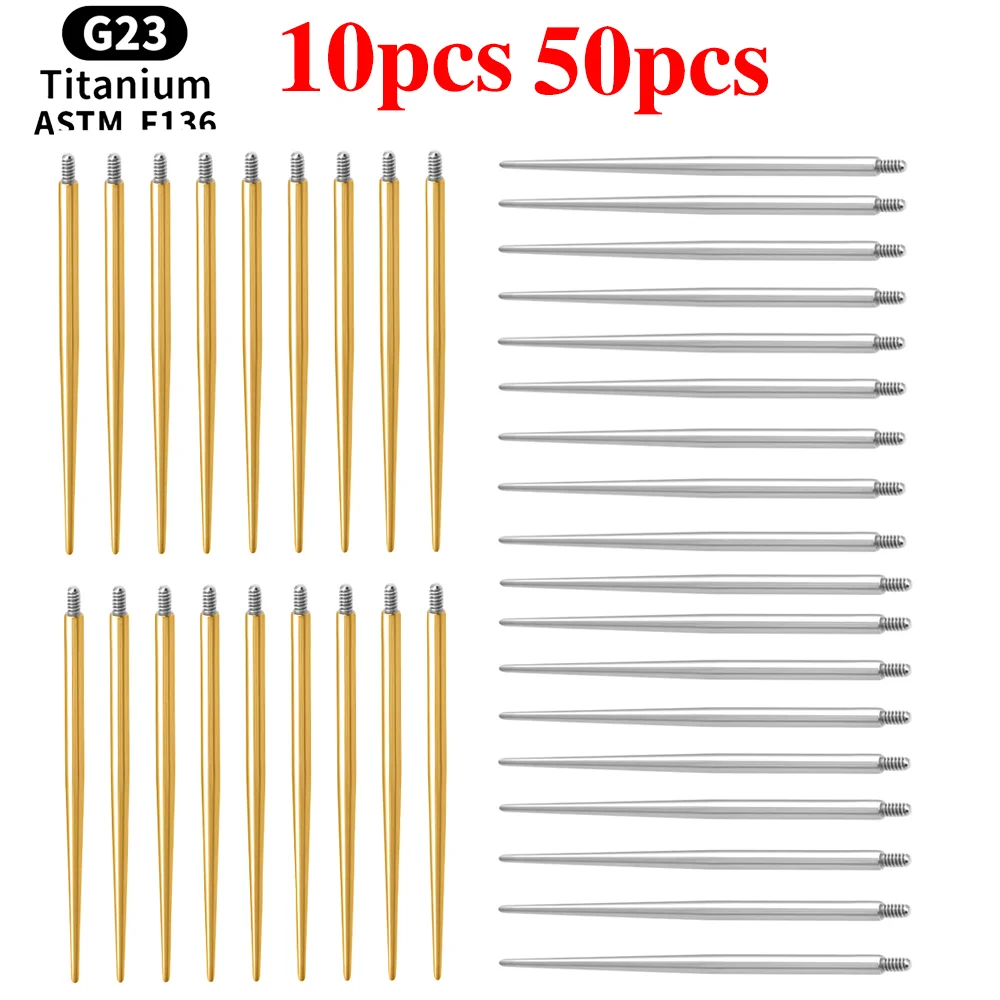 10pcs G23 Titanium 14G/16G/18G Piercing Body Piercing Jewelry Tools Puncture Needle For Belly Eyebrow Guide Needle Piercing Tool