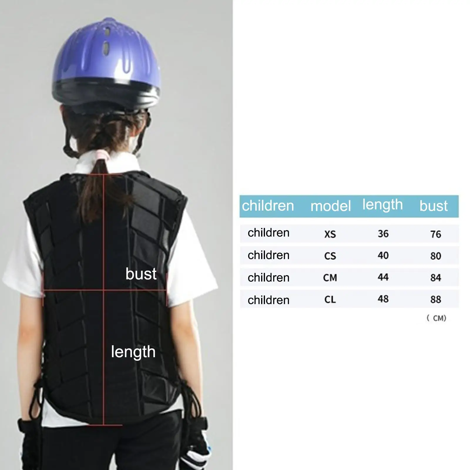 Gilet da equitazione Equipaggiamento protettivo Protezione Assorbimento degli urti Imbottito regolabile