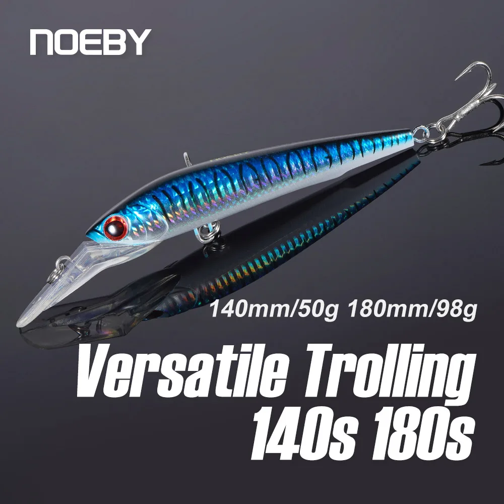 NOEBY Trolling Minnow Fishing Lure 140mm 50g 180mm 98g Sinking Wobblers Artificial Hard Baits Bass Pike Saltwater Fishing Tackle