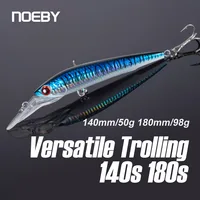 NOEBY-señuelo de pesca de pececillo, 140mm, 50g, 180mm, 98g, Wobblers que se hunden, cebos duros artificiales, Lucio, aparejos de pesca de agua salada