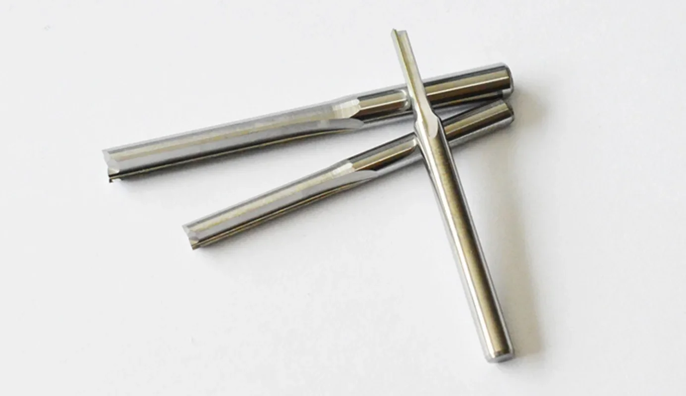 10pcs 3.175x3.175x17/22mm Two Flutes Straight Slot Bit 2A - CNC Solid Carbide Double Flute Wood Cutter Router Bits