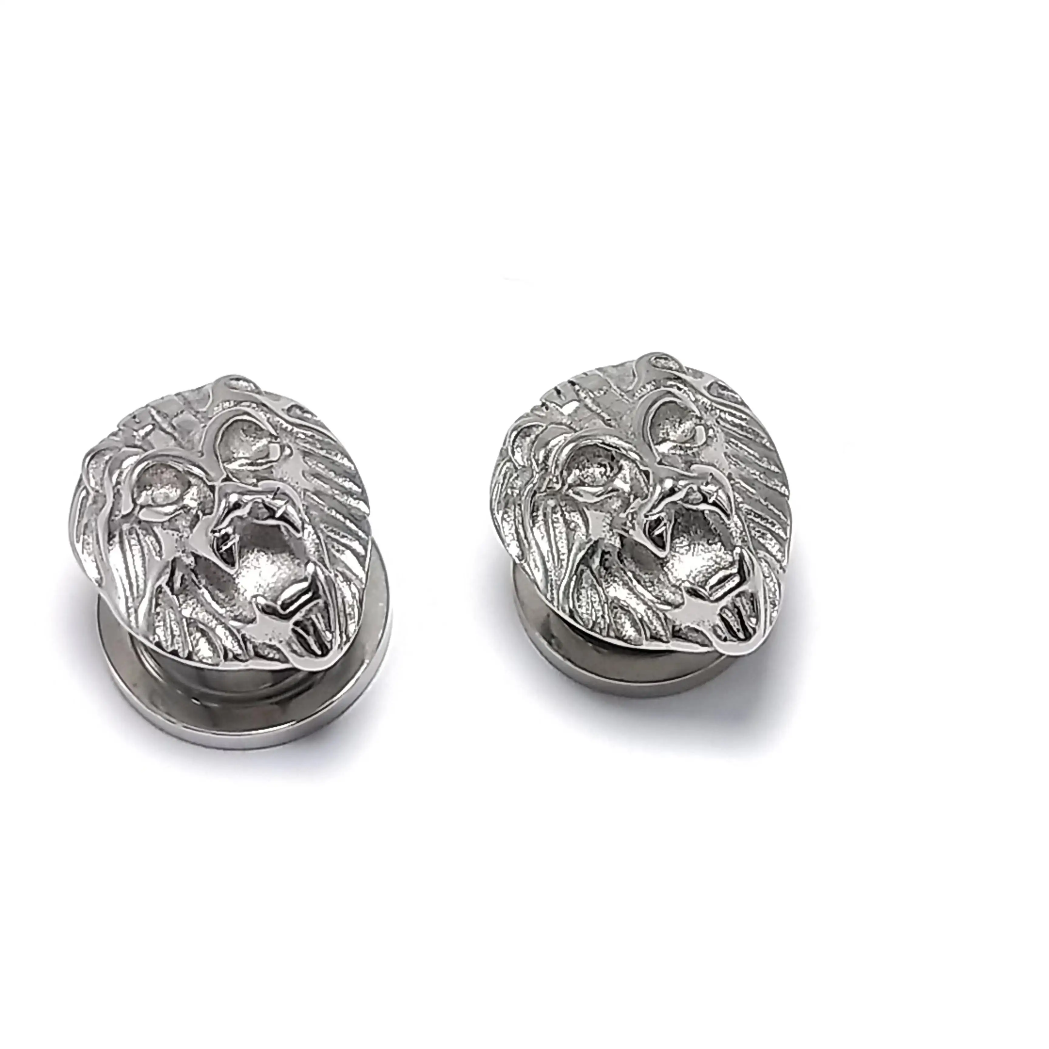 1 pair of European and American retro lion head ear expansion personalized European and American style domineering accessories