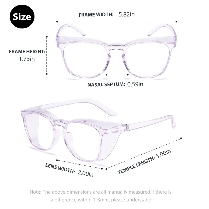 Schutzbrille, Antibeschlag-Schutzbrille, Schutzbrille mit Seitenschutz, Blaulichtfilter-Brille für Männer und Frauen – Detail 3