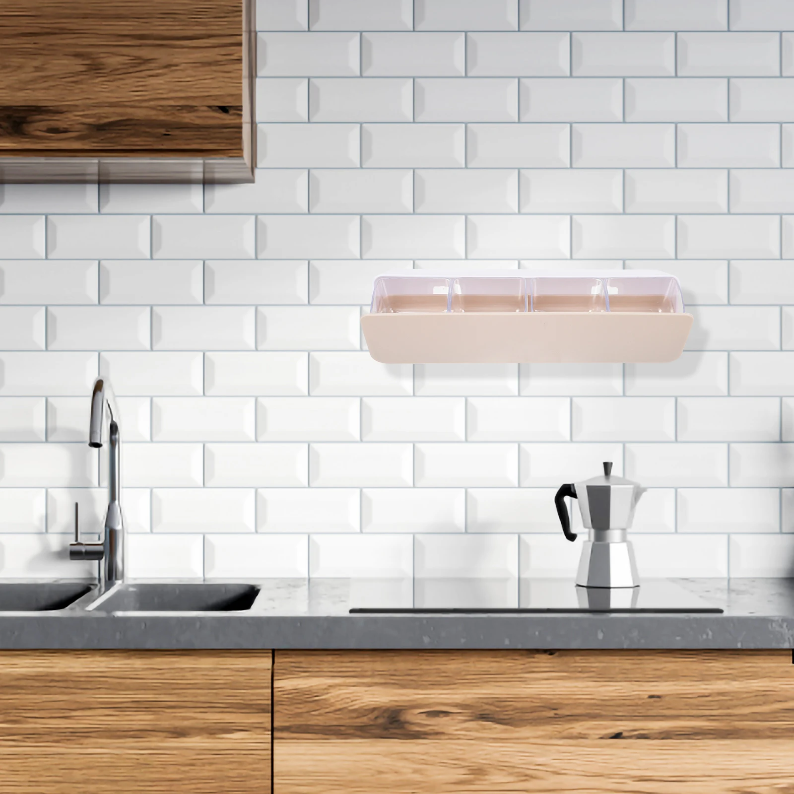 

Four Seasoning Box Spice Container Condiment Dispenser Cover Jar Holder Plastic Kitchen Salt Multi function Storage Rack Easy