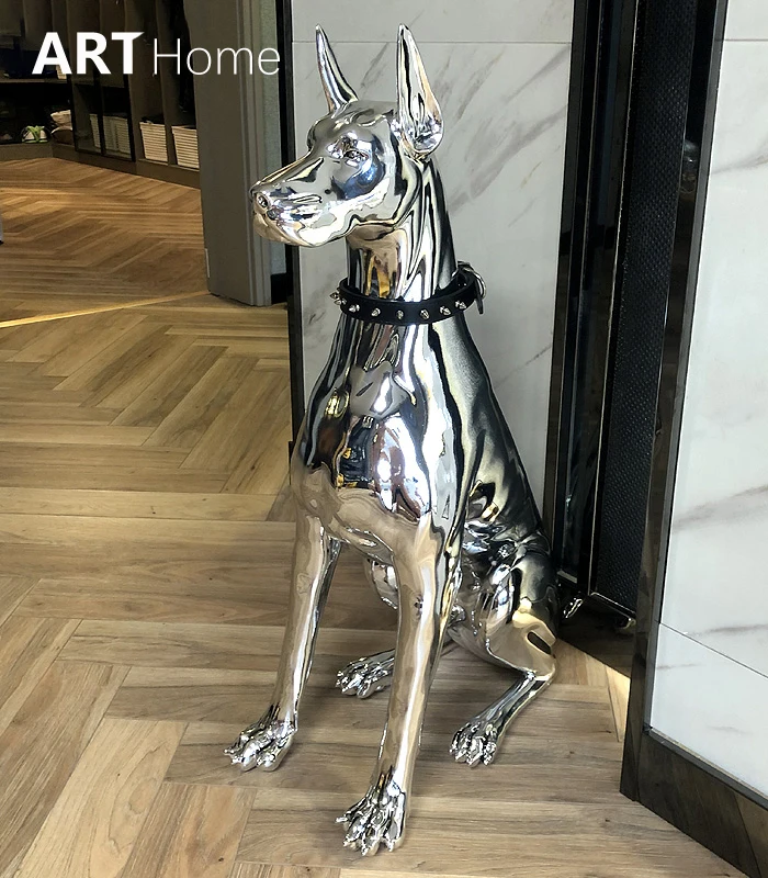 

Home Decor Sculpture Doberman Dog Large Size Art Animal Statues Figurine Room Decoration Resin Statue Ornamentgift Holiday Gift