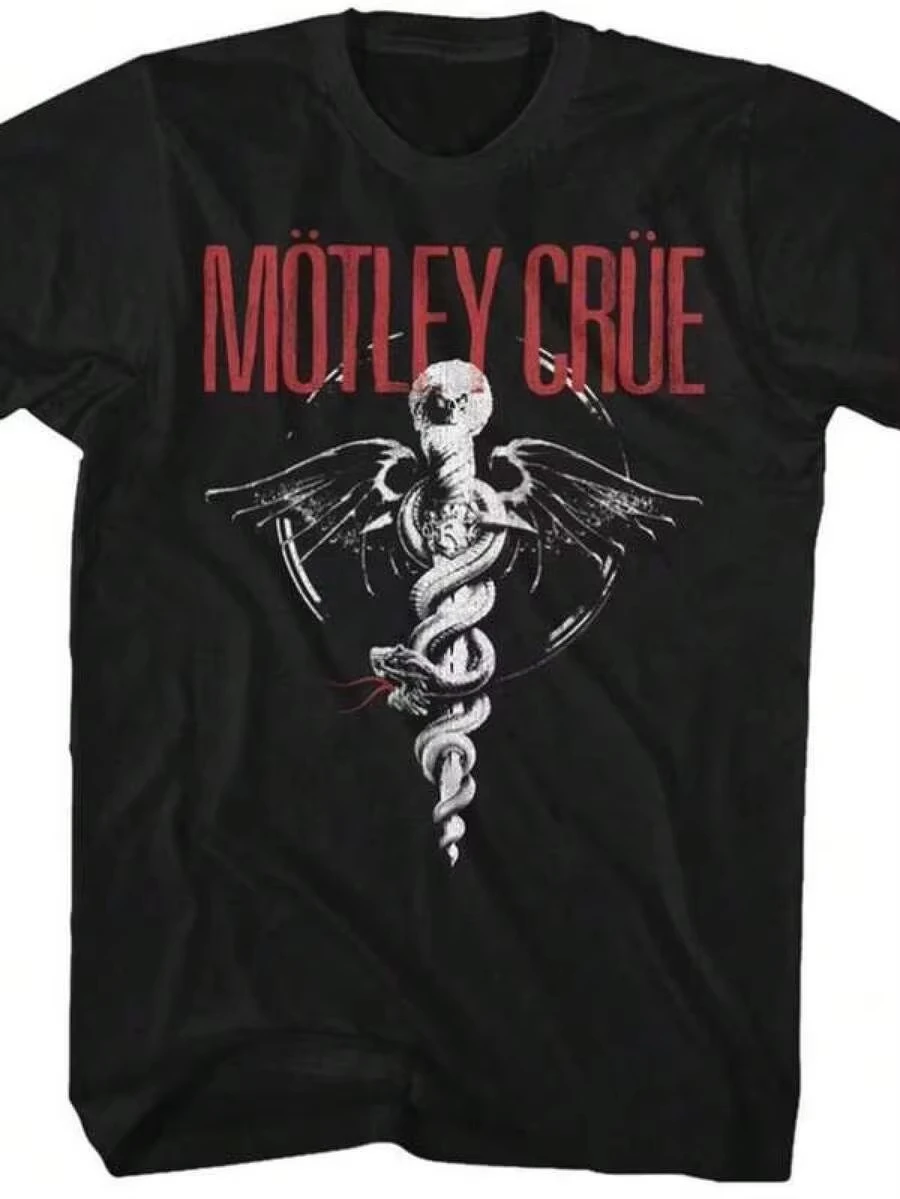 Summer T-Shirt Motley Crue Classic Style Dr. Feelgood Black Adult T-Shirt New Year Party Gift Unisex Essential