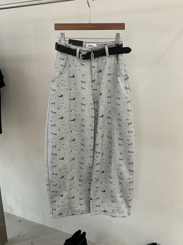 

Весна 2026 Женские джинсы с широкими штанинами, цветочным принтом, высокой талией, в повседневном стиле, с поясом, моделирующие фигуру, с эффектом утяжки