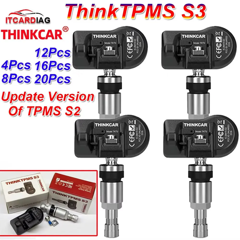 THINKCAR THINKTPMS S3 Upgrade of S2 Car TPMS Tire Pressure Sensor 315MHz 433MHz Program Work with Thinkcar and Mucar tpms tool