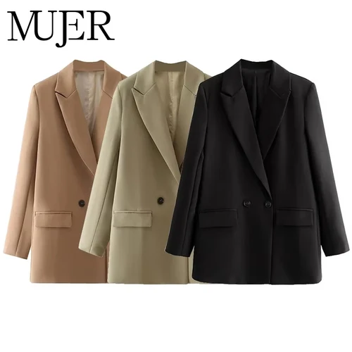 Imagen 1 del producto MUJER 2025 Blazers para mujer, nuevo Blazer informal de oficina, prendas de vestir exteriores rectas para mujer, Blazers de sastrería a la moda para mujer, abrigos para mujer
