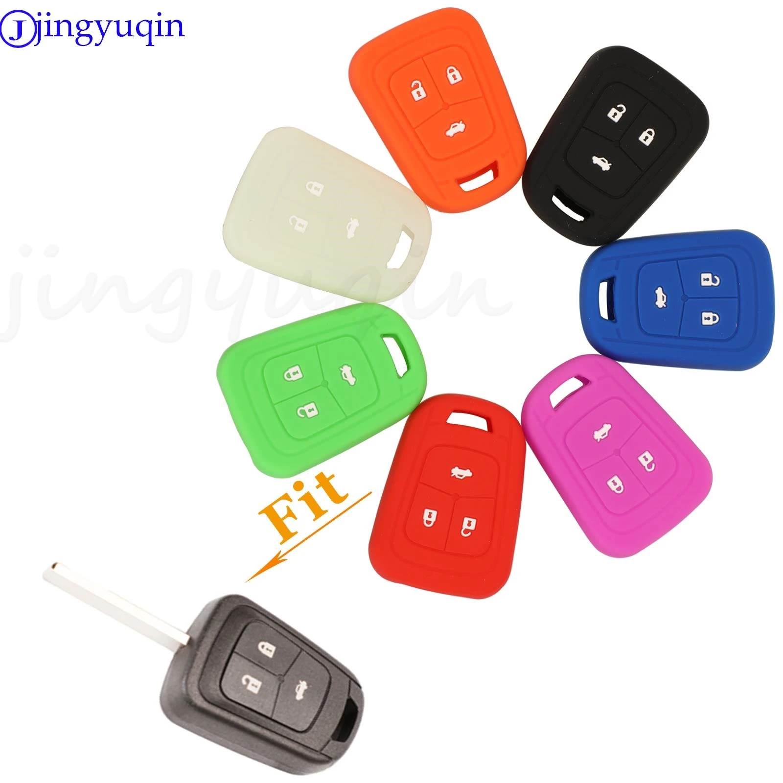 jingyuqin 3 Buttons Remote Car Key Cover Case Silicone Protect Shell For Chevrolet Sonic 2012- 2013 Car Accessories