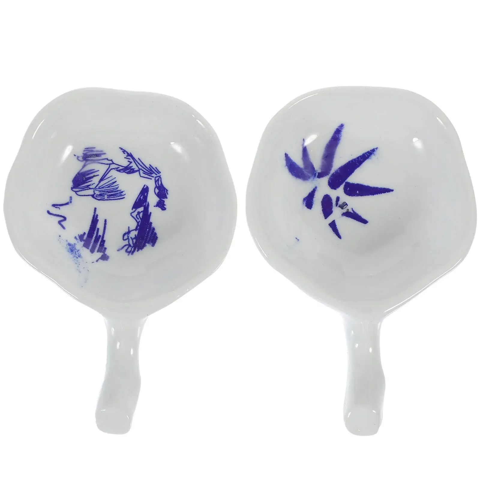 2 Pcs Artistic Dish Item Make Ink Desktop Decor Plate Calligraphy Accessories Supply Exquisite