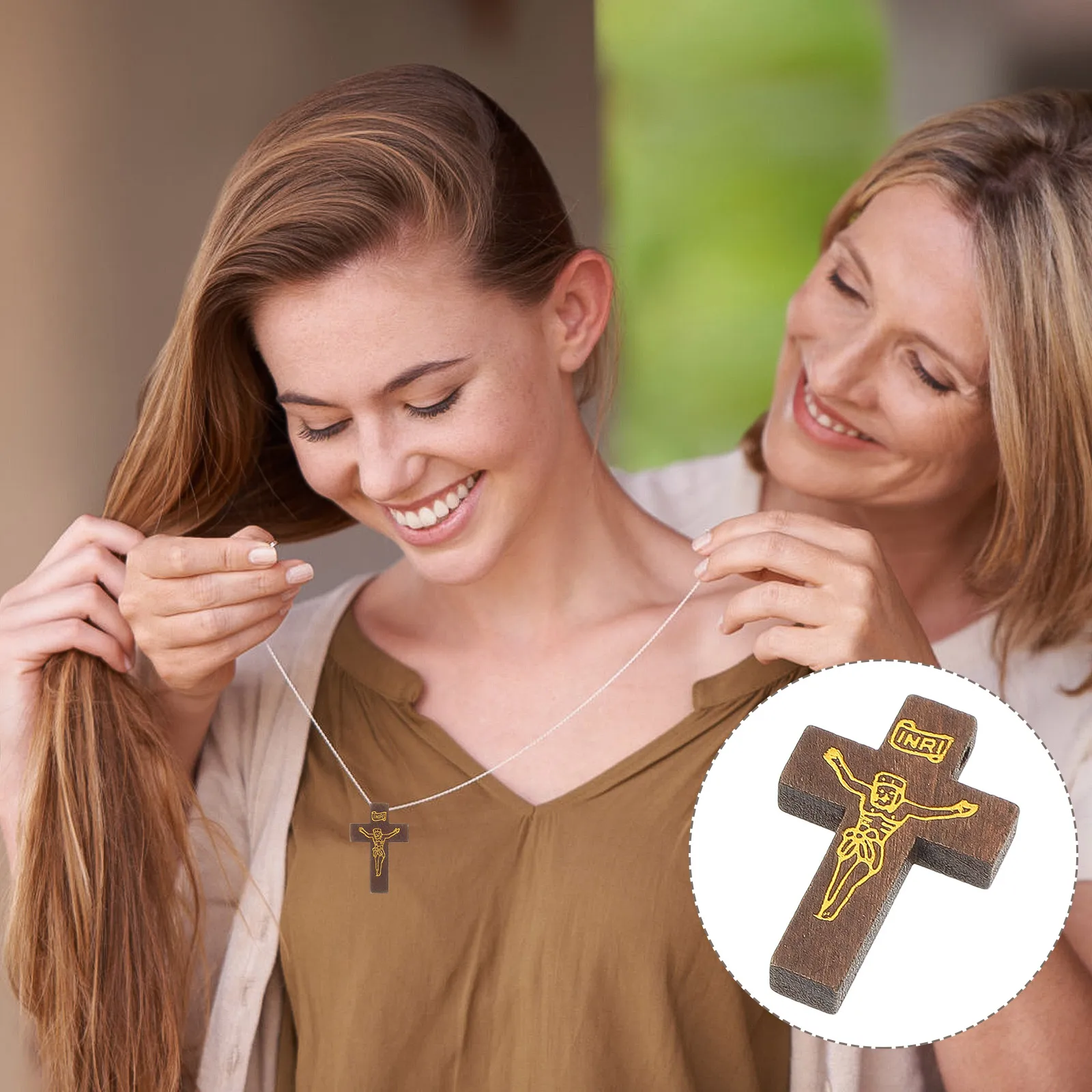 

10pcs Charms Realistic Cross Charms For Jewelry Making DIY Jewelry Wood Decor Hanging Pendant Accessories Bracelet Supplies