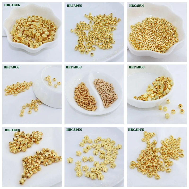 Beads To Make Jewelry Accessories 14K Gold Plated Round Spacer Bead For DIY Jewelry Making Supplies Beads For Beading Materials