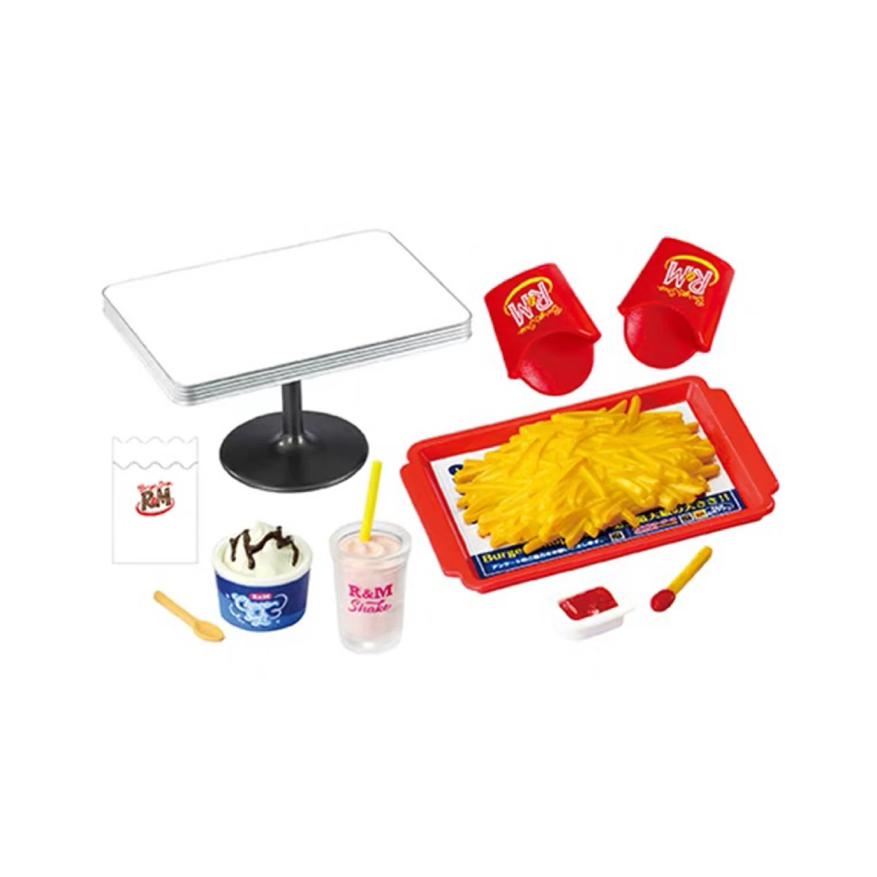 Re-ment Original Burger Shop R&M Полный набор Миниатюрная сцена Еда Игровая фигурка Модная игра Настольная глухая коробка Коллекция орнаментов