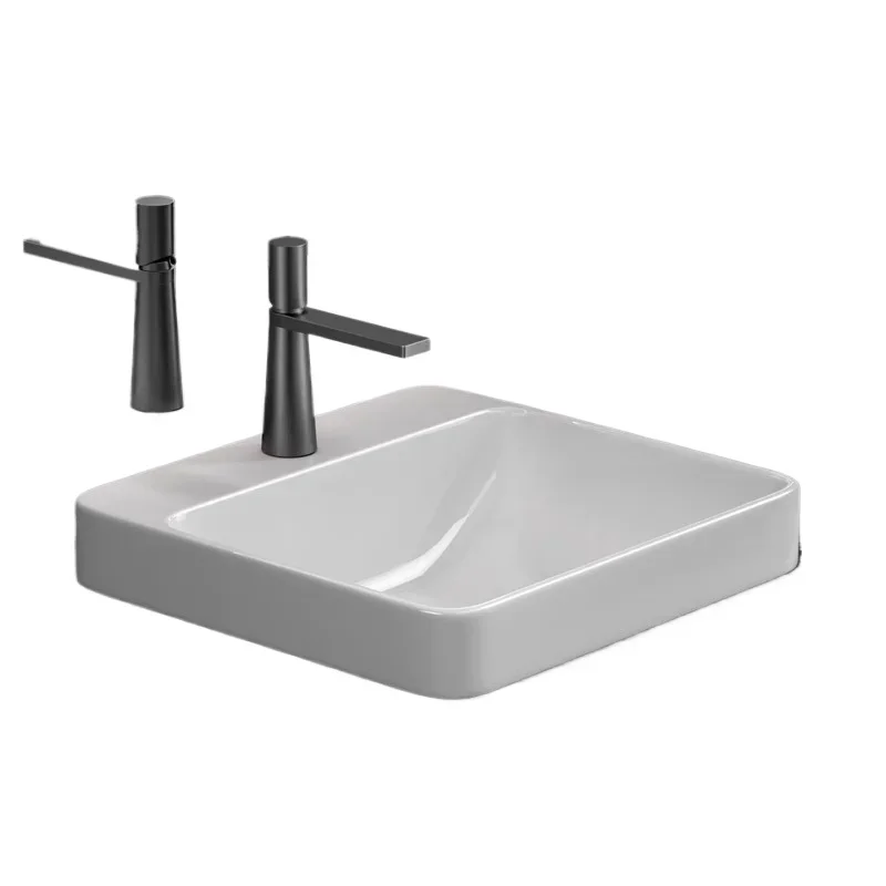 

Semi-embedded Taichung basin rectangular hand wash bathroom balcony ceramic pool basin