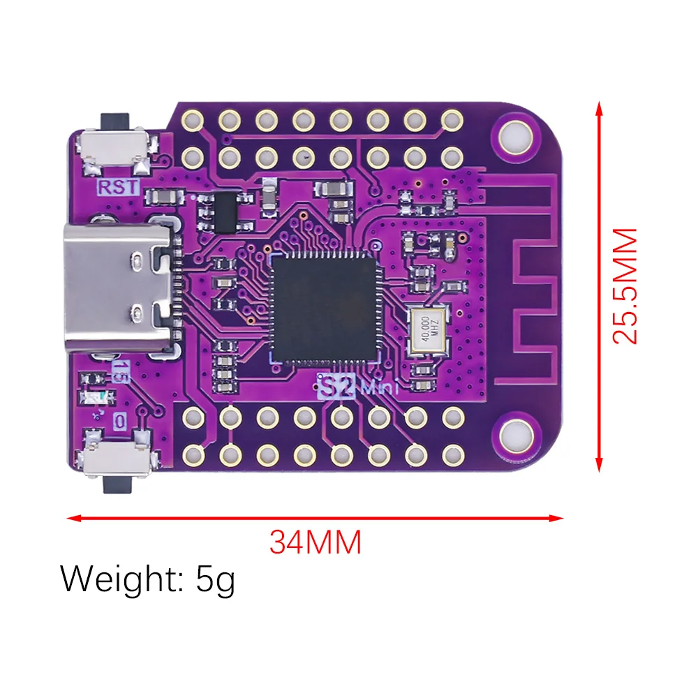 S2 Mini V1.0.0 WIFI IOT Board based ESP32-S2FN4R2 ESP32-S2 4MB FLASH 2MB PSRAM MicroPython Arduino Compatible Development Board