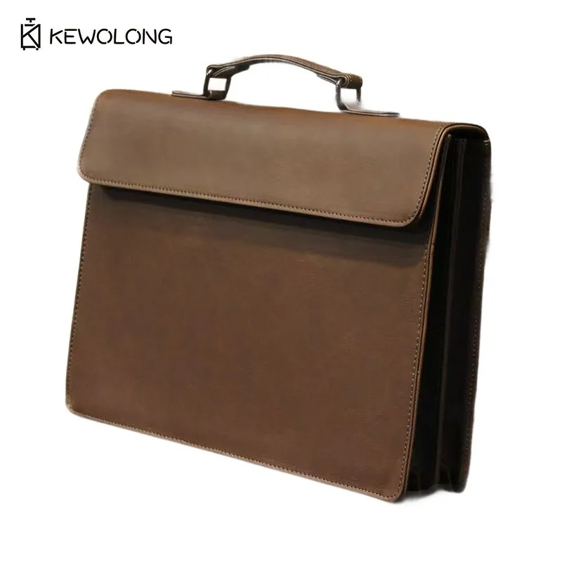 Retro Vintage Leather Messenger Bag for Men, Fashion Briefcase Handbag Shoulder Bag, Casual Business Crossbody Bag for Work