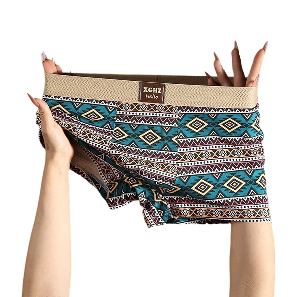 

Elastic Waist Underwear Men Boxers For Home For Travel Classic Style Comfort Fit Fashion Printed Lightweight Design