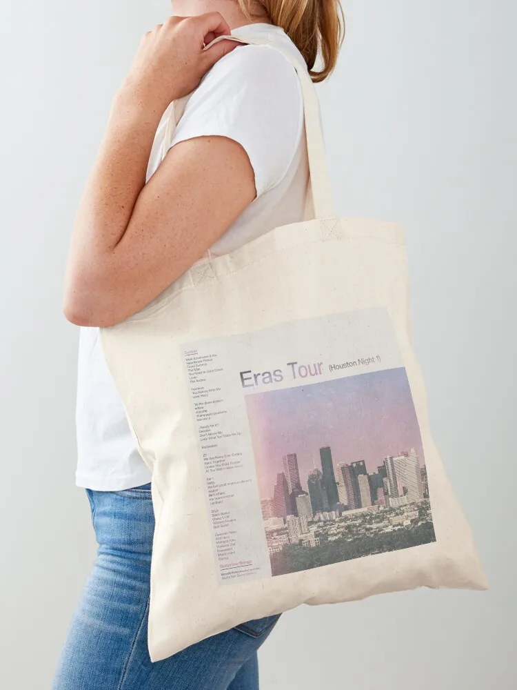 

Eras Setlist Houston Night 1 Tote Bag Canvas bag for women Women's bags sacs de shopping reusable shopping bag