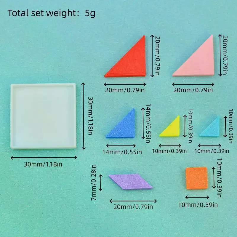 Dollhouse Mini Tangram Puzzle Set Simulation Colorful Building Block Model Educational Toy 1/12 Doll House Scene Decor