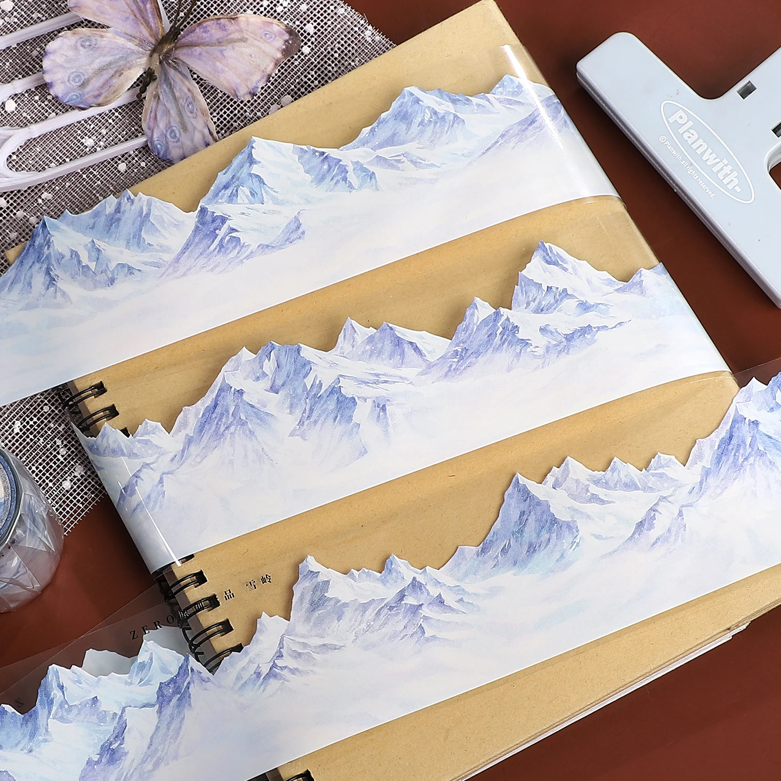 

60mm*5m Vintage Snow Mountain Landscape PET Tape Creative DIY Journal Material Collage Scrapbooking Stationery