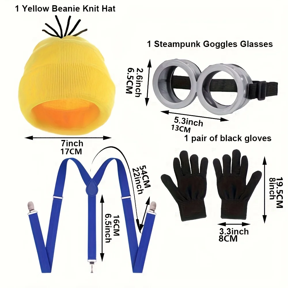 ミニオンコスチューム大人用コスチュームミニオンゴーグル帽子衣装コスプレアクセサリーハロウィンドレスパーティー怪盗グルーの月泥棒コスチューム