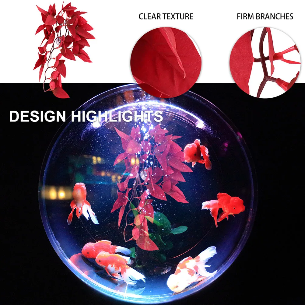 

2Pcs Simulated Plant Wear-Resistant Reptile Decor Lifelike Bright Color Decorative Terrarium Reptile Fake Plant Ornament