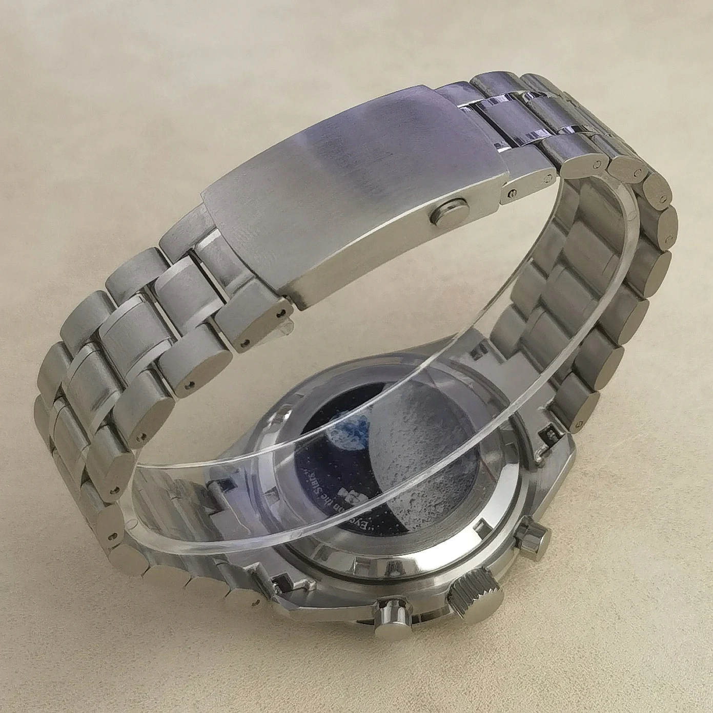 VK63 40 مللي متر حافظة من الفولاذ المقاوم للصدأ حزام VK63 حافظة القمر الغطاء الخلفي صالح VK63 حركة الكوارتز الذهب كلمة الحافة ساعة اكسسوارات