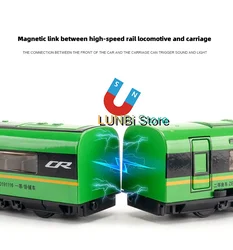 1/87 High Speed Railway Fuxing Toys Model Car Die Casts Alloy High-speed Train Model with Light Sound Toy for Boy Gifts