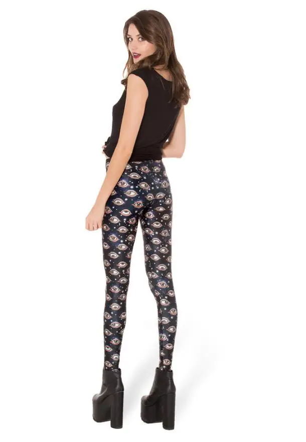 Women elastic leggings Eyes in the sky printed Casual Slim legging S 164