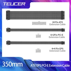 TEUCER EPS ATX PCI-E Extension Cable 350mm 24PIN 4+4PIN 6+2PIN 8PIN PSU CPU GPU Motherboard Extension Cord