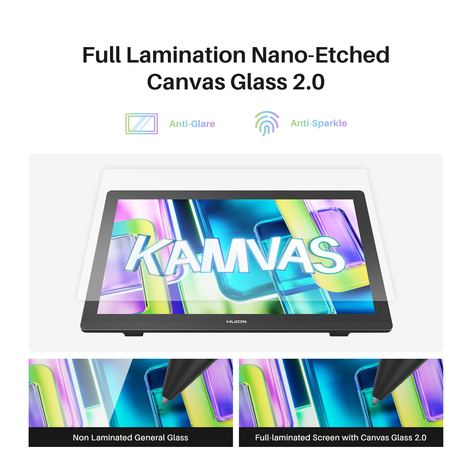 HUION Kamvas 22 (Gen 3) 21.5-Inch 2.5K Drawing Tablet with 90Hz, PenTech 4.0,Color Accuracy, Canvas Glass 2.0