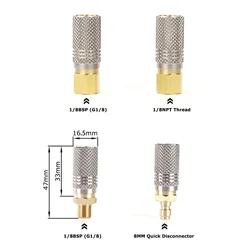 Extended Air Charging Quick Release Adapter Socket With 1/8NPT  1/8 BSP(G1/8) Thread Or Quick Plug